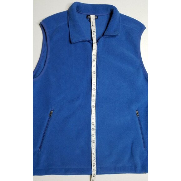 Lands' End Full Zip Aircore-200 Fleece Vest Zipped Pockets Blue Men's Large - Picture 6 of 13